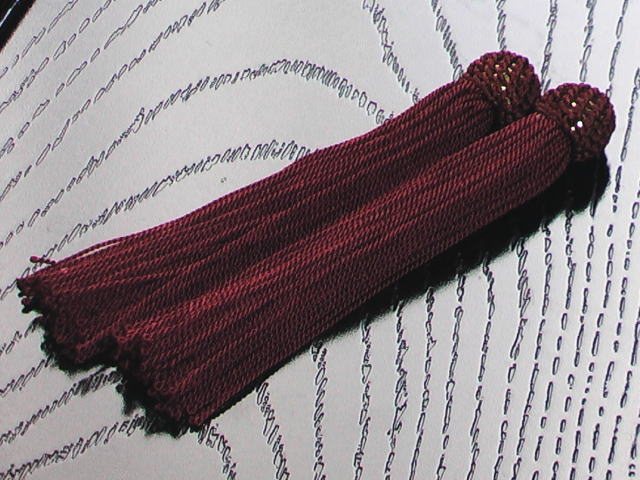 数珠用 頭付き房（人絹）赤紫