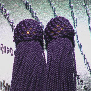 数珠用 頭付き房（人絹）古代紫 頭付き房
