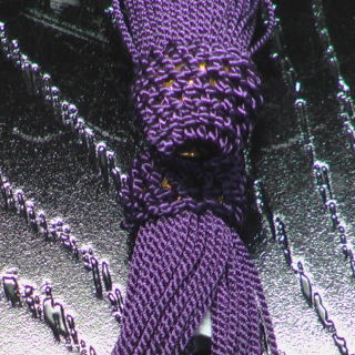 数珠用 頭付き房（人絹）古代紫 軸穴