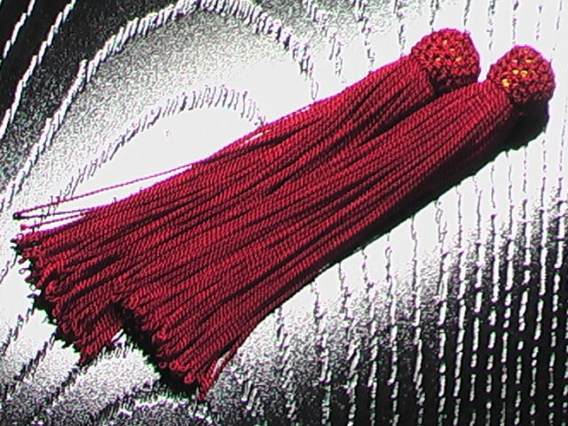 数珠用 頭付き房（正絹）赤紫 1組